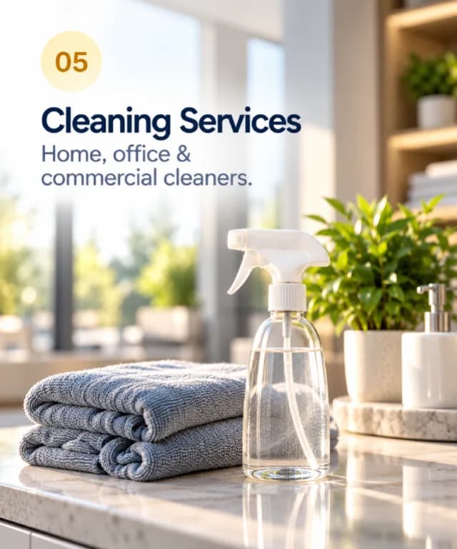 05 - Cleaning Services. Home, office & commercial cleaners.