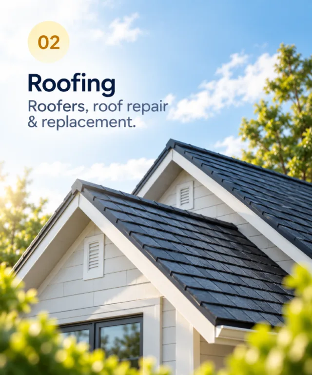 02 - Roofing. Roofers, roof repair & replacement.