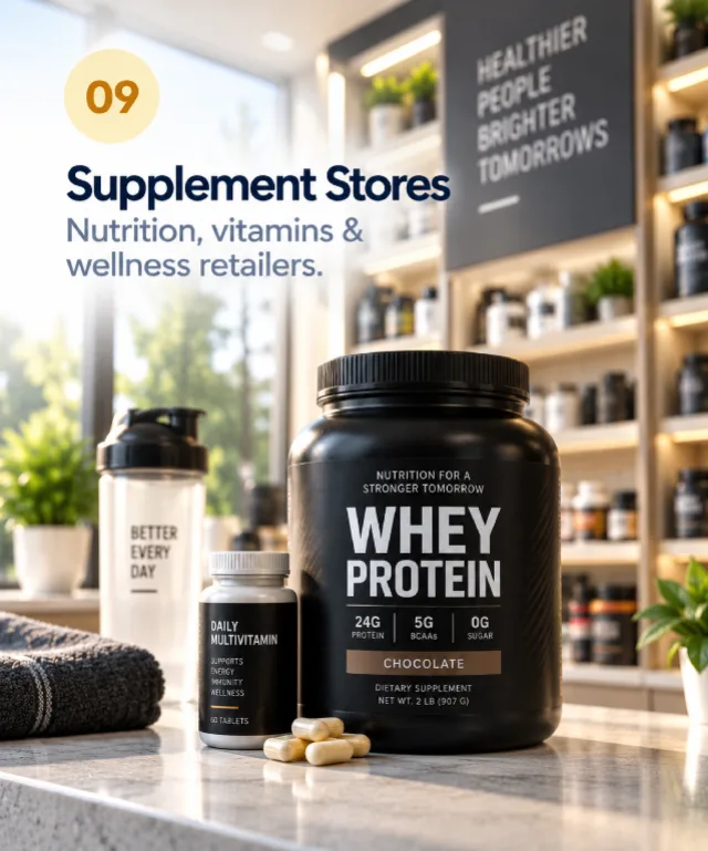 09 - Supplement Stores. Nutrition, vitamins & wellness retailers.